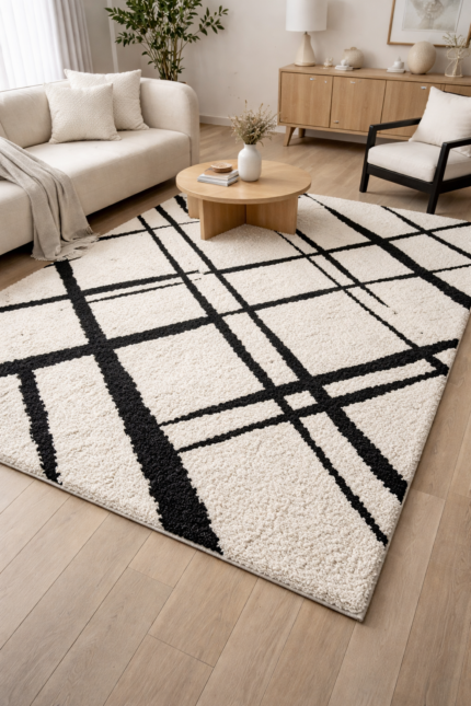 Elevate your living space with our Zenith Geometric Wool Rug. 100% premium wool, hand-tufted for a plush feel. Free shipping across India. Shop the 2026 collection now!
