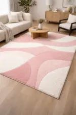 Soft Arc Color Block Shag Rug